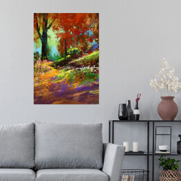 Plakat Jesienny kolorowy las