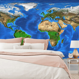 Fototapeta samoprzylepna Realistyczna mapa świata