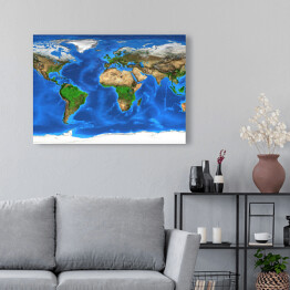 Obraz na płótnie Realistyczna mapa świata