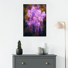Plakat samoprzylepny Baśniowe fioletowe kwiaty