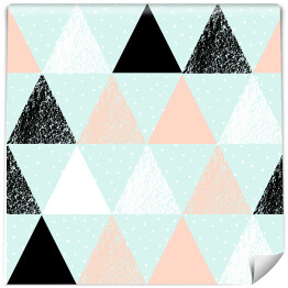 Tapeta samoprzylepna w rolce Pastelowe i czarne trójkąty - geometryczne wzory