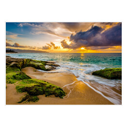 Plakat samoprzylepny Zachód słońca na Hawajach