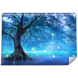 Fototapeta winylowa zmywalna Magiczne drzewo w magicznym błękitnym lesie
