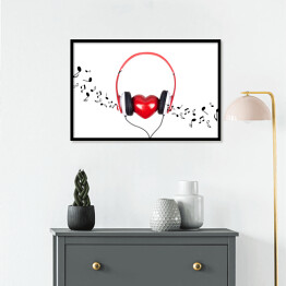Plakat w ramie Miłość do muzyki - ilustracja