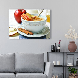 Obraz na płótnie Owsianka z jabłkiem, miodem i cynamonem