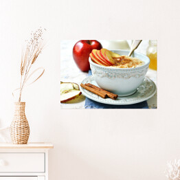 Plakat Owsianka z jabłkiem, miodem i cynamonem