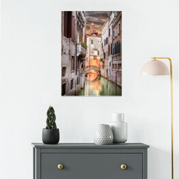 Plakat Włoskie domy wzdłuż kanału w Wenecji