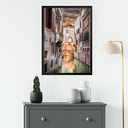 Obraz w ramie Włoskie domy wzdłuż kanału w Wenecji