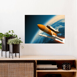 Plakat Rakieta kosmiczna w stratosferze