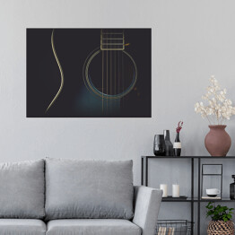 Plakat Jasny zarys gitary