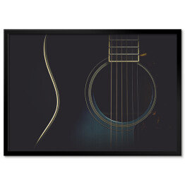 Plakat w ramie Jasny zarys gitary