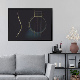 Obraz w ramie Jasny zarys gitary
