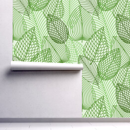 Tapeta samoprzylepna w rolce Zielone liście - zarys