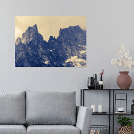 Plakat Alpy w pochmurny dzień