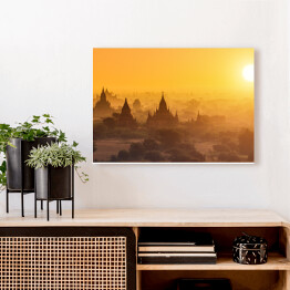 Obraz na płótnie Panorama Myanmar, Bagan w trakcie zmierzchu