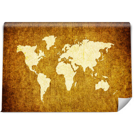 Jasna mapa świata na popękanym zlocistym papierze