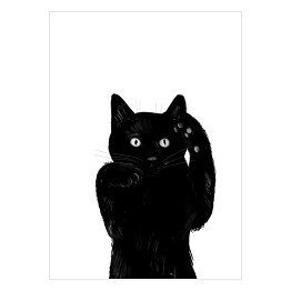 Plakat Kotek machający łapkami