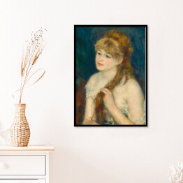 Plakat w ramie Auguste Renoir Young Woman Braiding Her Hair. Reprodukcja