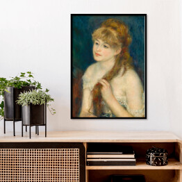 Plakat w ramie Auguste Renoir Young Woman Braiding Her Hair. Reprodukcja