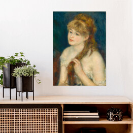 Plakat samoprzylepny Auguste Renoir Young Woman Braiding Her Hair. Reprodukcja