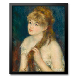 Obraz w ramie Auguste Renoir Young Woman Braiding Her Hair. Reprodukcja