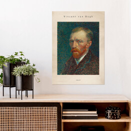 Plakat Vincent van Gogh "Autoportret" - reprodukcja z napisem. Plakat z passe partout