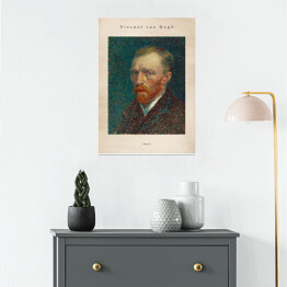 Plakat samoprzylepny Vincent van Gogh "Autoportret" - reprodukcja z napisem. Plakat z passe partout