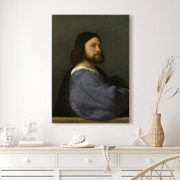 Obraz na płótnie Tycjan "Portrait of a man with a quilted sleeve"
