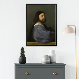 Obraz w ramie Tycjan "Portrait of a man with a quilted sleeve"