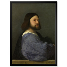 Plakat w ramie Tycjan "Portrait of a man with a quilted sleeve"