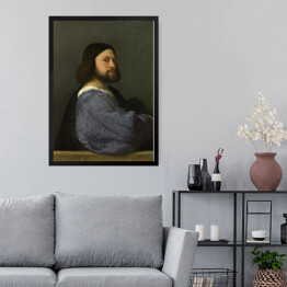 Obraz w ramie Tycjan "Portrait of a man with a quilted sleeve"