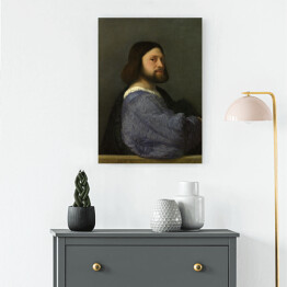 Obraz na płótnie Tycjan "Portrait of a man with a quilted sleeve"