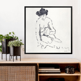 Obraz w ramie Paul Signac Siedząca naga kobieta. Reprodukcja