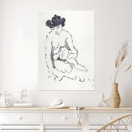 Plakat Paul Signac Siedząca naga kobieta. Reprodukcja