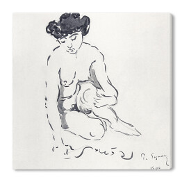 Obraz na płótnie Paul Signac Siedząca naga kobieta. Reprodukcja