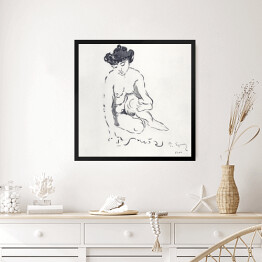 Obraz w ramie Paul Signac Siedząca naga kobieta. Reprodukcja