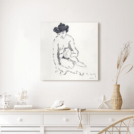 Obraz na płótnie Paul Signac Siedząca naga kobieta. Reprodukcja