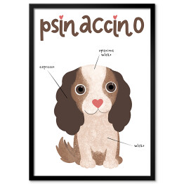 Plakat w ramie Kawa z psem - psinaccino