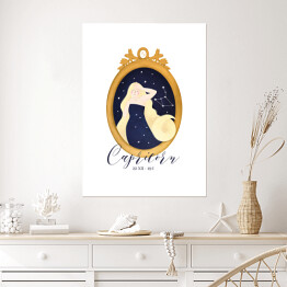 Plakat Horoskop z kobietą - koziorożec