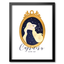 Obraz w ramie Horoskop z kobietą - koziorożec