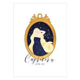 Plakat Horoskop z kobietą - koziorożec
