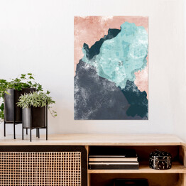 Plakat samoprzylepny Pastelowe abstrakcje - barwne jezioro
