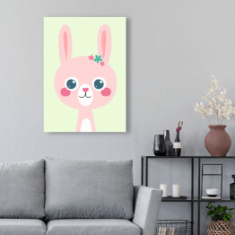 Obraz na płótnie Zwierzaczki - różowy królik