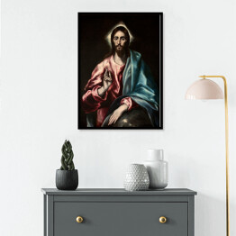Plakat w ramie El Greco "Chrystus jako Zbawiciel" - reprodukcja