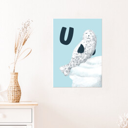 Plakat Alfabet - U jak uchatka