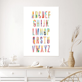 Plakat Kolorowy alfabet na białym tle