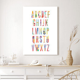 Obraz na płótnie Kolorowy alfabet na białym tle