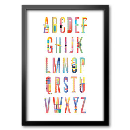 Obraz w ramie Kolorowy alfabet na białym tle