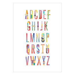 Plakat samoprzylepny Kolorowy alfabet na białym tle