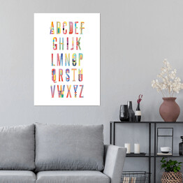 Plakat Kolorowy alfabet na białym tle